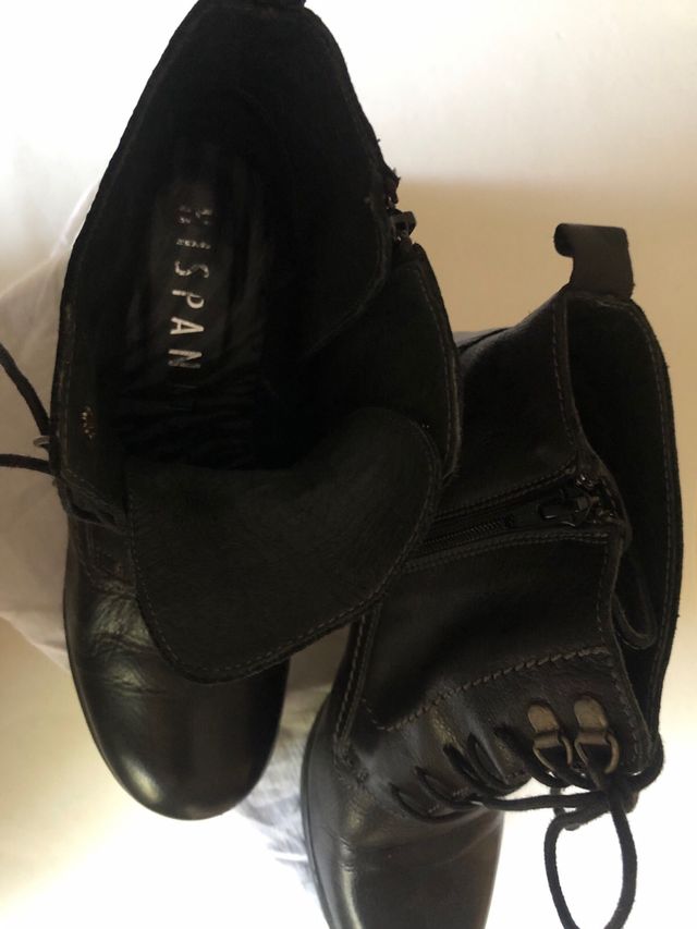 Botas Hispanitas Piel Negra Talla 39