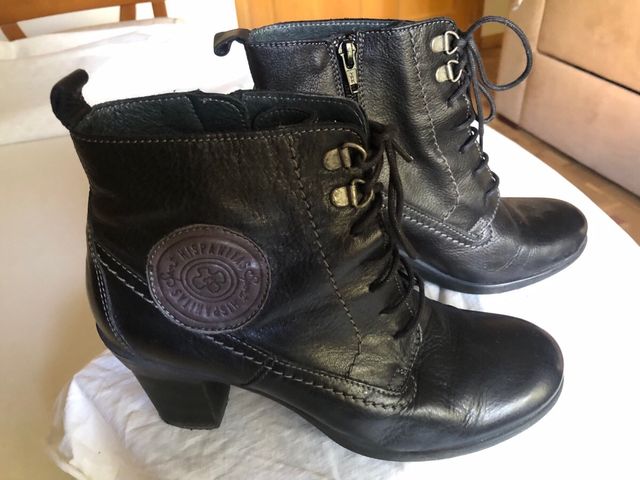 Botas Hispanitas Piel Negra Talla 39