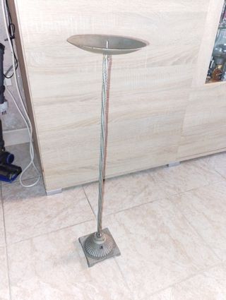 Porta candela in metallo argentato