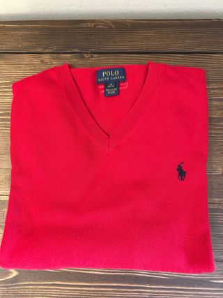 Jersey Polo Ralph Lauren niño rojo talla 10-12