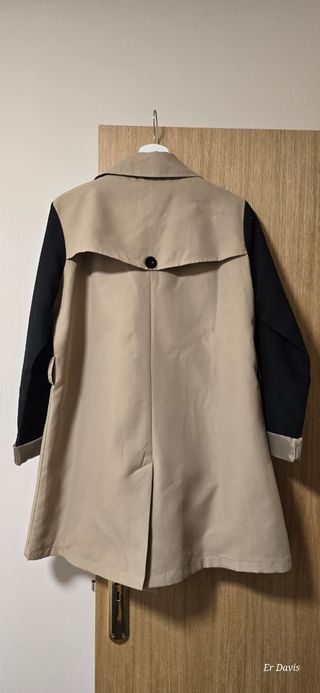 Gabardina beige y negra talla L