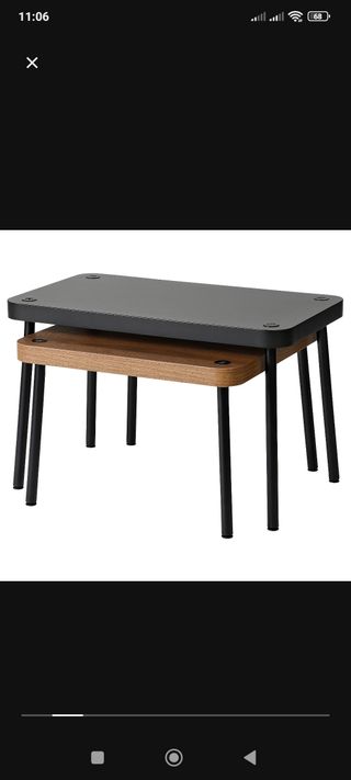 Mesa de centro Ikea madera y metal