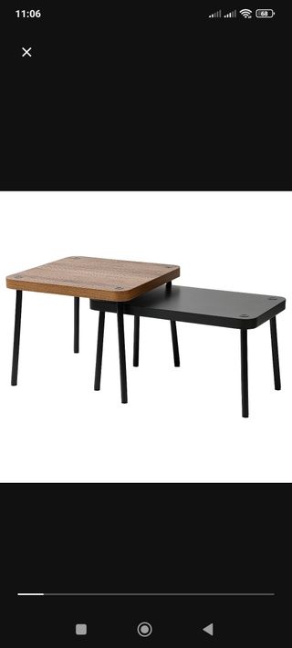 Mesa de centro Ikea madera y metal