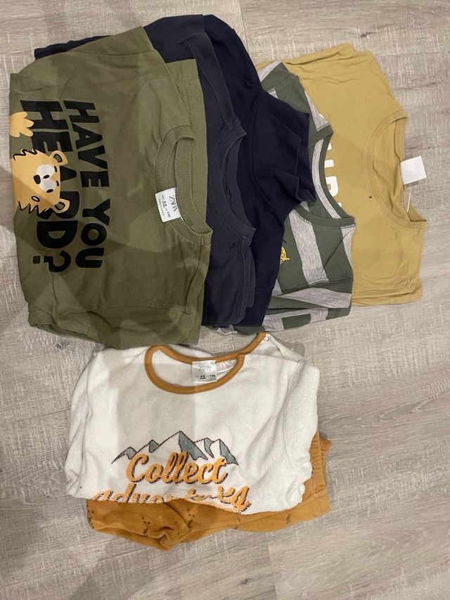 Lote 7 pantalones, 5 camisetas y 1 pijam Zara T4/5