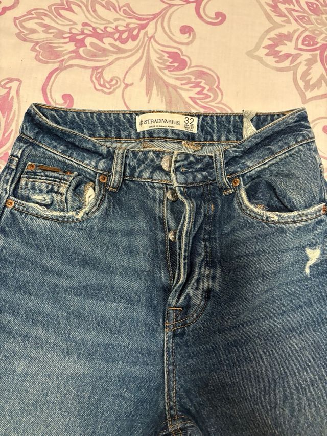 Pantalón tejano ancho azul