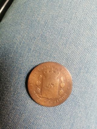 Moneda 10 Céntimos 1879, "Por la Gracia de Dios"