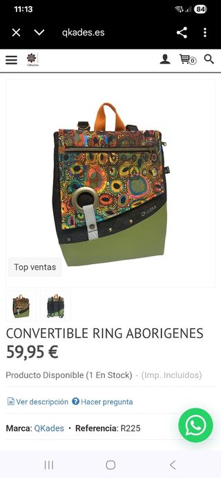 Mochila convertible ring multicolor con estampado