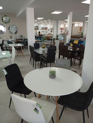Mesas de comedor de cristal y madera