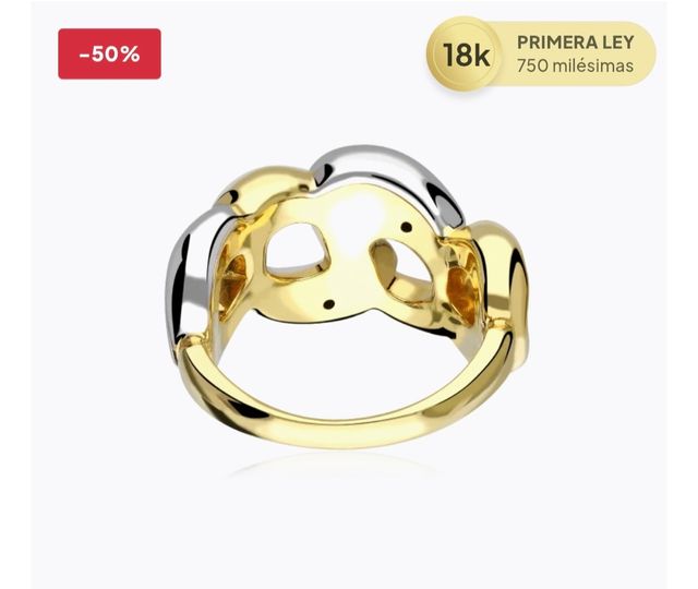 Anillo de Oro 18k bicolor