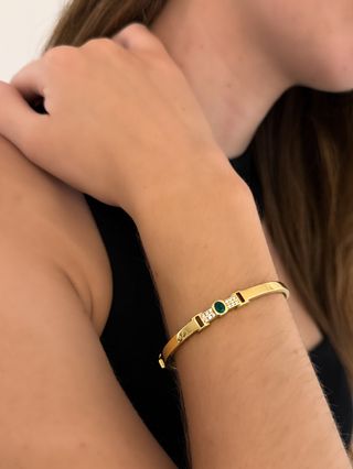 Esclava Oro 18kt Esmeralda y Diamantes