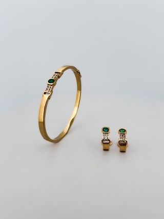 Esclava Oro 18kt Esmeralda y Diamantes