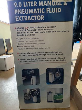 Extractor de fluidos - 9L. Manual y neumático