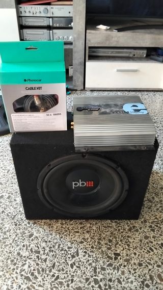 Amplificador Coche Phonocar + Subwoofer PB