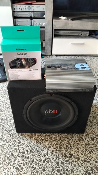 Amplificador Coche Phonocar + Subwoofer PB