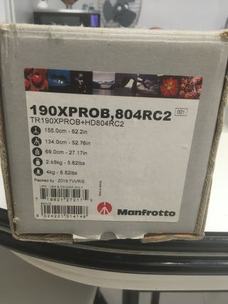 Trípode Manfrotto 190XPROB + HD804RC2