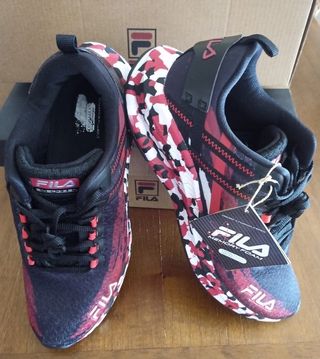 Zapatillas Fila Running Camuflaje Negro Rojo