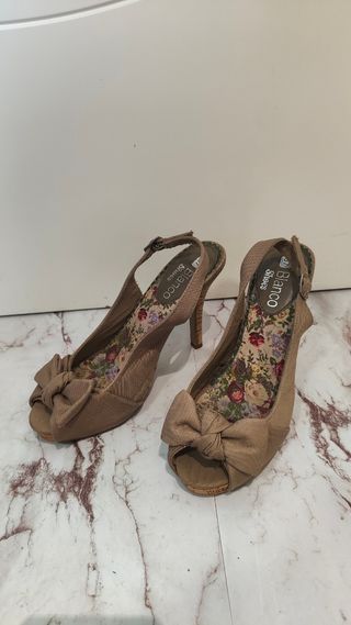 Tacones Blanco Beige