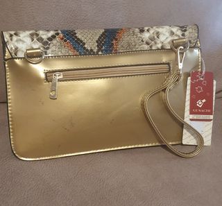 Bolso Gusachi Dorado y Multicolor