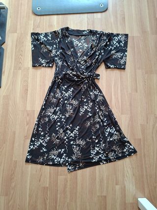 Vestido Kimono Estampado; vestido cruzado