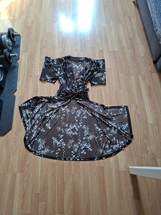 Vestido Kimono Estampado; vestido cruzado