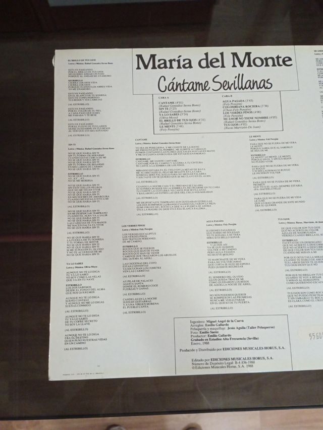 Vinilo María del Monte - Cántame Sevillanas