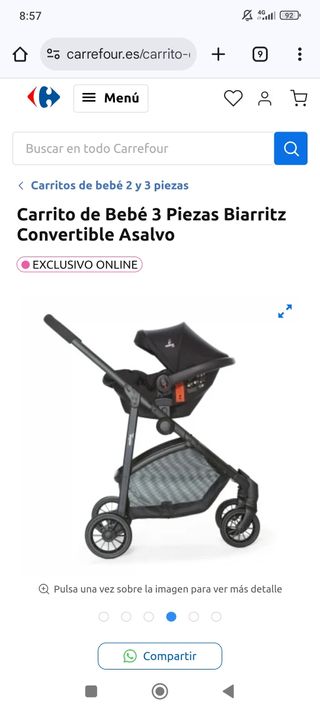 Cuco para carro de bebé asalvo