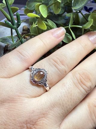 Anillo Plata Ley Cuarzo Rutilado Ajustable