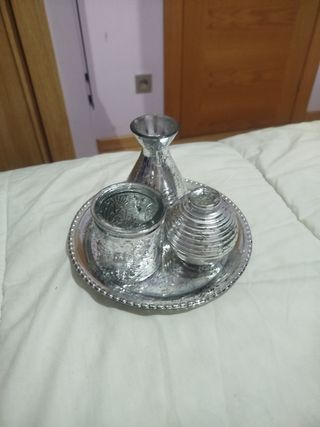 Adornos Hogar Plata Envejecida