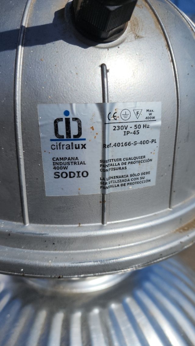 2 Focos Luz Campana Industrial Taller Almacén