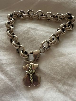 Pulsera Tous Oso Plata con Cruz
