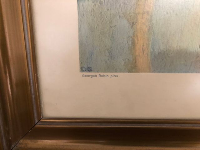 Marco con grabado del pintor George's Robin. N1296