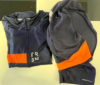 Conjunto Ciclismo Triban Decathlon Azul/Naranja