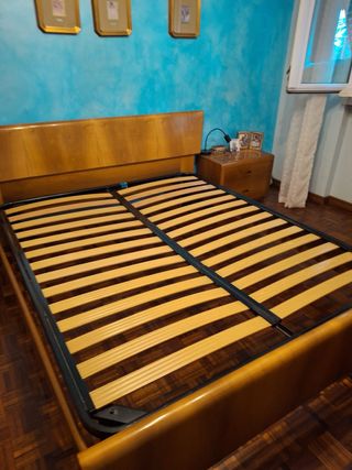 Letto matrimoniale vintage noce nazionale