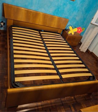 Letto matrimoniale vintage noce nazionale
