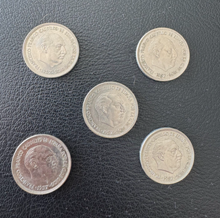 Lote 5 Monedas 25 Pesetas 1957
