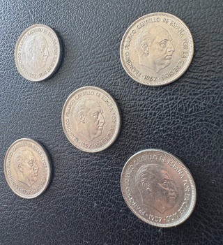 Lote 5 Monedas 25 Pesetas 1957