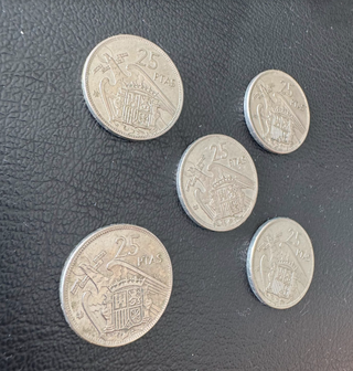 Lote 5 Monedas 25 Pesetas 1957