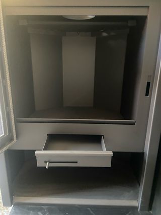 Estufa de leña de acero con cristal