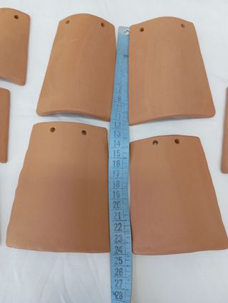 8 tegole in terracotta per decoupage