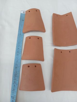 8 tegole in terracotta per decoupage