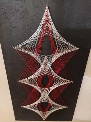 String Art Decorazione Parete Rosso Bianco