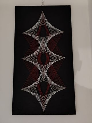 String Art Decorazione Parete Rosso Bianco