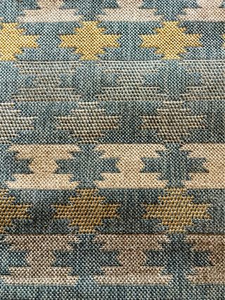 Alfombra de tela beige y azul 160x230cm