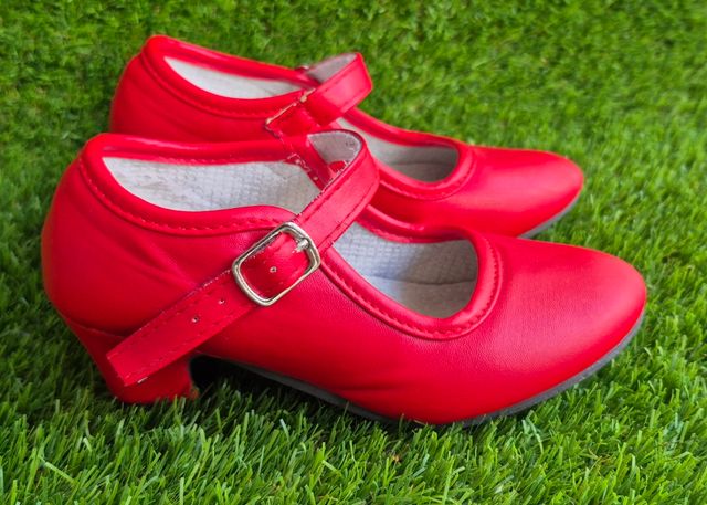 Zapatos flamencos rojos niña