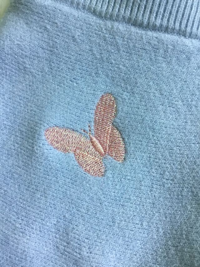 Conjunto punto niña mariposas azul 5-6 años