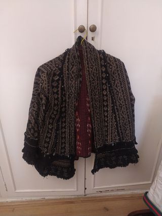 Kimono Zara Punto Negro Multicolor Talla Única