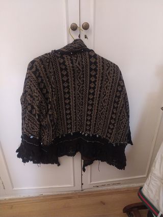 Kimono Zara Punto Negro Multicolor Talla Única