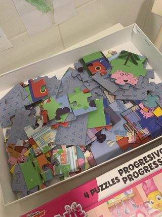 Lote 5 Puzzles Infantiles Peppa Pig Minnie Forest