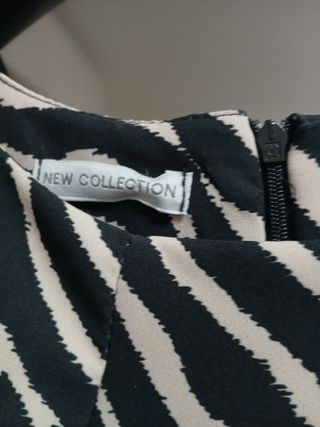 Abito fantasia zebrata beige e nero