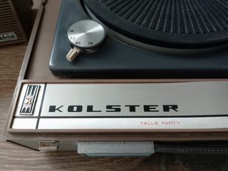 Tocadiscos Kolster Marrón y Plateado